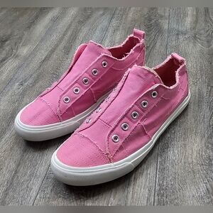 Corkys Pink Babalu Canvas Slip-On Sneakers-Size 9